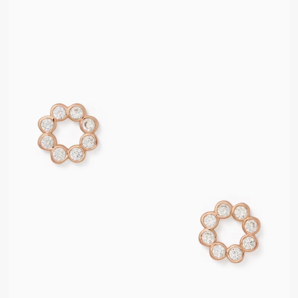 Kate Spade Elegant Rose Gold Flower Stud Earrings